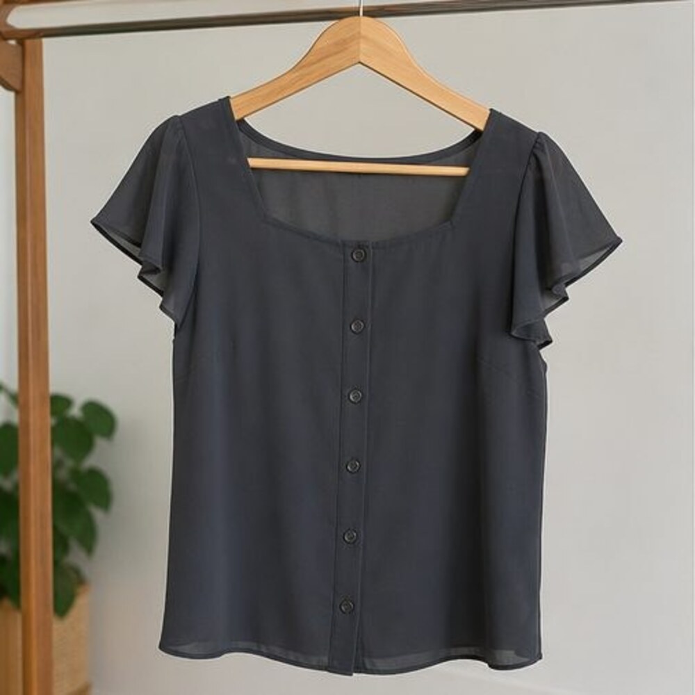 Charcoal Puff Sleeve Top